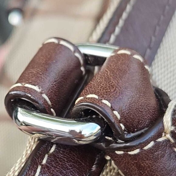 Coach Signature Canvas Satchel/Bag Leopard/Brown, Leather Horsebit Hardware - Picture 5 of 17